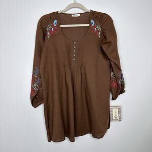 NEW Tasha Polizzi Womens S Linen Giddy Up Jane Salt Lake Shirt Boho Cowgirl